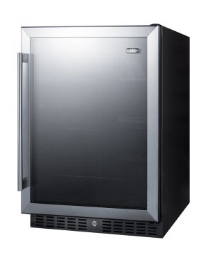 Photo of 5 cf Built-In Undercounter ADA Compliant All-Refrigerator - Black Cabinet/Glass Door