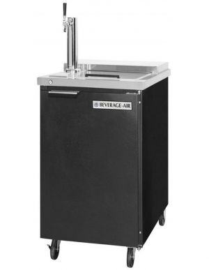 Photo of 24 inch Wide Single Tap Black Built-In Commercial Kegerator