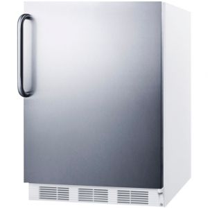 Photo of 5.1 cf Built-in Refrigerator-Freezer - White Cabinet with Stainless Steel Door and Towel Bar Handle