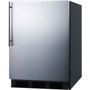 Photo of 5.1 cf Built-in Refrigerator-Freezer - Black Cabinet with Stainless Steel Door and Thin Handle