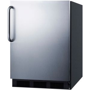 Photo of 5.1 cf Built-in Refrigerator-Freezer - Black Cabinet with Stainless Steel Door and Towel Bar Handle