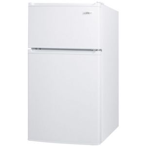 Photo of Compact Two-Door Refrigerator-Freezer with Side Locks - White