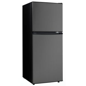 Photo of 4.7 Cu. Ft. Dual Door Refrigerator and Freezer - Black Stainless Steel