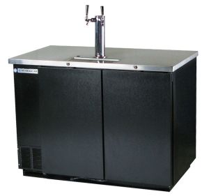 Photo of 50 inch Wide Dual Tap Black Commercial Kegerator