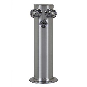 Photo of Kegco DT3F-145B - Brushed Stainless Steel 3 inch Column - 3 Shanks - No Faucets