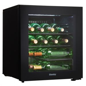 Photo of 17.5 inch Wide 16 Bottle Single Zone Black Wine Refrigerator