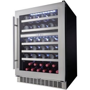 Photo of 24 inch Wide 51 Bottle Dual Zone Stainless Steel Built-In Wine Refrigerator
