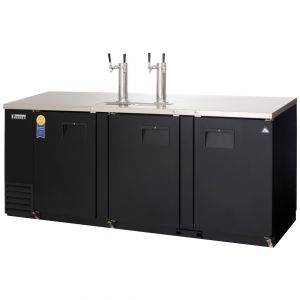 Photo of Inventory Clearance - Everest EBD4-24 89 inch Wide Four Tap Black Commercial Kegerator