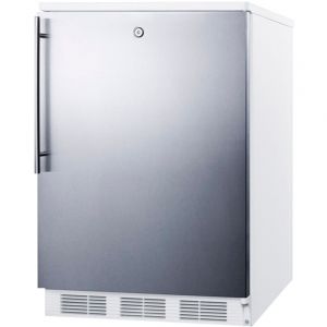 Photo of 5.5 Cu. Ft. Refrigerator with Lock - White Cabinet with Stainless Steel Door and Full-Length Handle