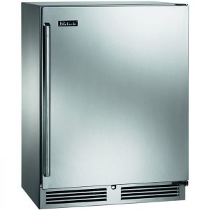 Photo of Shallow Depth Signature Series Sottile Outdoor Refrigerator - Solid Wood Overlay Door - Right Hinge