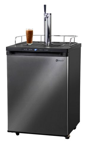 Photo of Kegco Javarator Cold Brew Coffee Dispenser - Black Cabinet with Black Stainless Steel Door