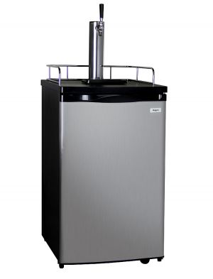 Photo of Kegco Home Brew Kegerator with Black Cabinet and Stainless Steel Door