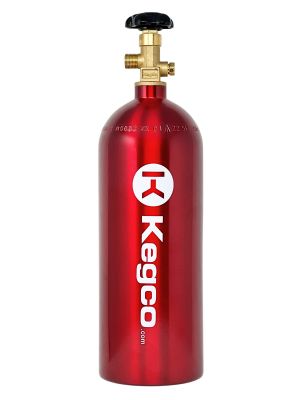 Photo of 5 lb. Aluminum Co2 Tank with Electric Red Epoxy Finish for Kegerator and Draft Beer Dispensing