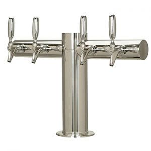Photo of Metropolis Stainless Steel 4 Faucet T-Style Draft Tower - 4 Inch Column - Glycol Cooled