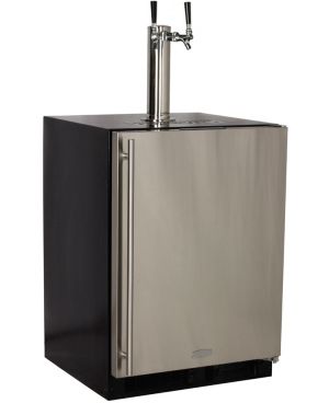 Photo of 24 inch Wide Dual Tap Stainless Steel Built-In Kegerator with Kit