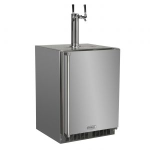 Photo of 24 inch Wide Dual Tap All Stainless Steel Outdoor Built-In Kegerator with Kit