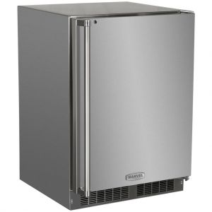 Photo of 24 inch Outdoor Refrigerator with Freezer or Ice Maker - Solid Stainless Steel Cabinet and Door - Right Hinge