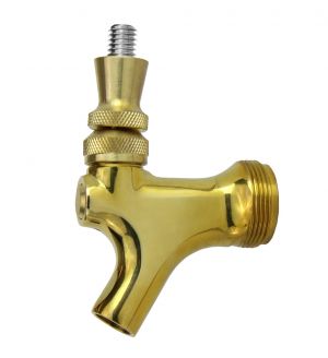 Photo of Polished Brass Beer Faucet with Stainless Steel Lever