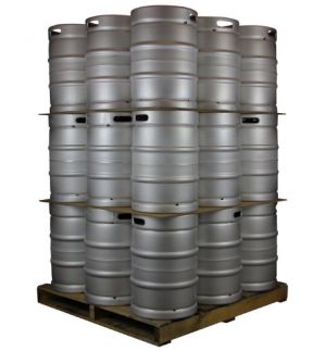 Photo of Pallet of 27 Kegs -  15.5 Gallon (1/2 Barrel) Commercial Keg - Drop-In Sankey D System Valve