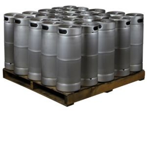 Photo of Pallet of 25 Kegs - 5 Gallon Commercial Keg with Threaded D System Sankey Valve