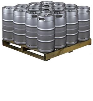 Photo of Pallet of 16 Kegs -  7.75 Gallon Commercial Keg with Drop-In D System Sankey Valve