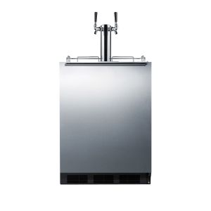 Photo of 24 inch Wide Dual Tap Commercial Built-In ADA Stainless Steel Kegerator