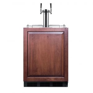 Photo of 24 inch Wide Dual Tap Panel Overlay Commercial Built-In ADA Kegerator