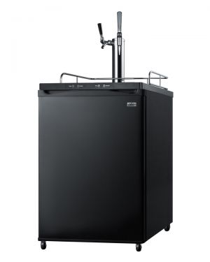 Photo of 24 inch Wide Cold Brew Coffee Dual Tap Black Kegerator