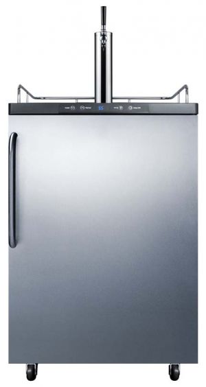 Photo of 24 inch Wide Single Tap Stainless Steel Commercial Kegerator