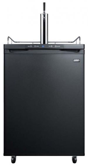 Photo of 24 inch Wide Single Tap Black Commercial Kegerator