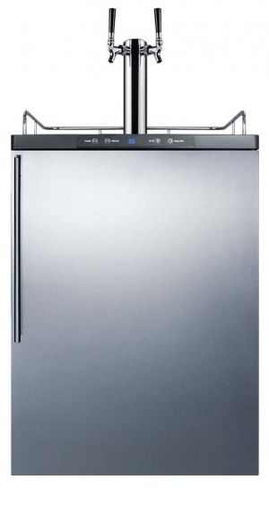 Photo of 24 inch Wide Dual Tap Stainless Steel Built-In Kegerator