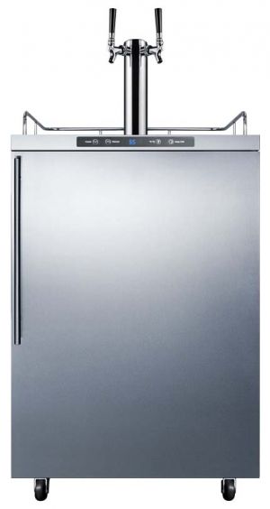 Photo of 24 inch Wide Dual Tap All Stainless Steel Outdoor Commercial Kegerator