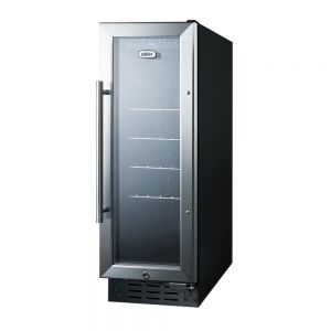 Photo of 12 inch Wide Built-In Undercounter Beverage Cooler - Black Cabinet with Stainless Steel Door