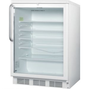 Photo of 5.5 cf Glass Door All Refrigerator - White with Towel Bar Handle