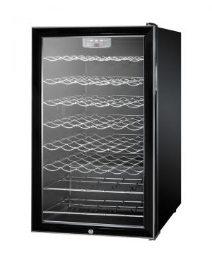 Photo of 20 inch Wide 40 Bottle Single Zone Black Built-In Commercial Wine Refrigerator