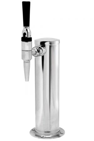 Photo of Single Faucet Polished Stainless Steel Draft Beer Tower w/ Stout Beer Faucet