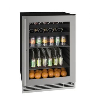 Photo of Beverage Center - Stainless Steel Trimmed Door with Lock - Field Reversible