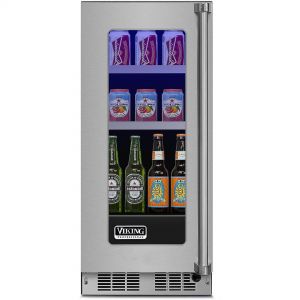 Photo of 15 inch Wide VBUI5151GSS Left Hinge Beverage Center Refrigerator - Clear Glass Door & Stainless Steel