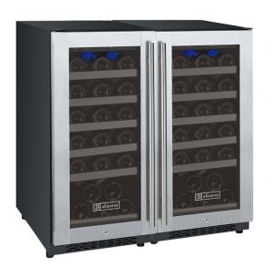 Photo of 30 inch Wide FlexCount II Tru-Vino 60 Bottle Dual Zone Stainless Steel Side-by-Side Wine Refrigerator
