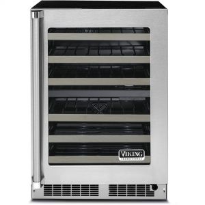 Photo of 24 inch Wide 40 Bottle Dual Zone Right Hinge Built-In Wine Refrigerator - Clear Glass Door & Stainless Steel