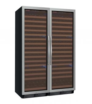 Photo of 48 inch Wide FlexCount Classic 348 Bottle Dual Zone Stainless Steel Side-by-Side Wine Refrigerator