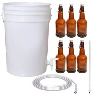 Photo of Bottling Kit - Bucket with Spigot, 3' of tubing, bottle filler attachment and 36 bottles