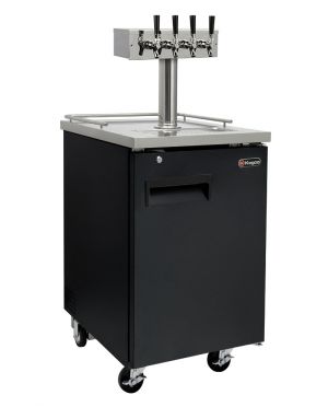 Photo of 24 inch Wide Homebrew Four Tap Black Commercial Kegerator