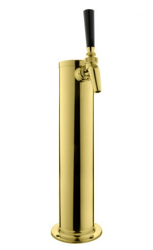 Photo of 14 inch Tall PVD Brass 1-Faucet Draft Beer Tower - Perlick Faucet