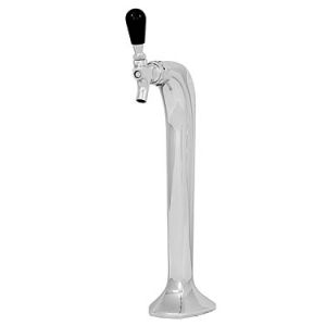 Photo of Milano 1 - Brass w/ Chrome Finish 1 Faucet Draft Beer Tower - 3.3 Inch Column - Glycol Cooled