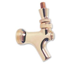 Photo of Micromatic 4933KBR - Polished Brass Beer Faucet with Brass Lever