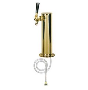 Photo of 12 inch Polished PVD Brass 1-Faucet Keg Beer Tower - 3 inch Column