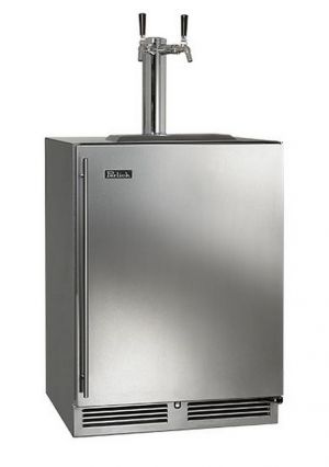 Photo of Perlick 24 inch Wide Dual Tap All Stainless Steel Outdoor Built-In Right Hinge Kegerator