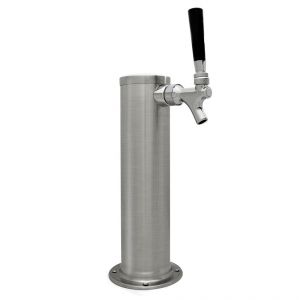 Photo of Brushed Stainless Steel Single Faucet Beer Tower - 3 inch Column - 100% Stainless Steel Contact