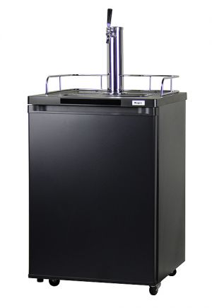 Photo of Kegco Single Faucet Keg Beer Dispenser Kegerator - Black Cabinet with Matte Black Door